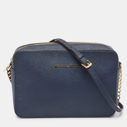 Michael Kors Dark Blue Leather Jet Set Camera Crossbody Bag 987719