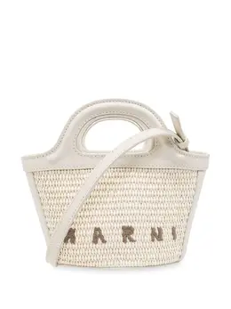 Marni micro Tropicalia logo-embroidered tote bag 23915343