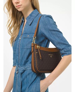 Сумка Michael Kors Signature Jet Set Charm Top Zip Pochette, коричневый 12337411 | brown/acorn