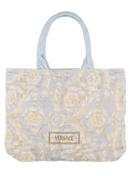 Versace Logo Printed Tote Bag 80i0x8027-nvvcmza1