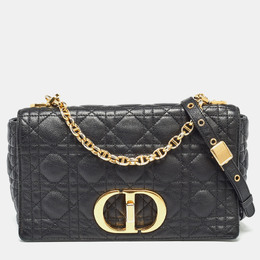 Christian Dior Black Cannage Leather Medium Caro Shoulder Bag 992807