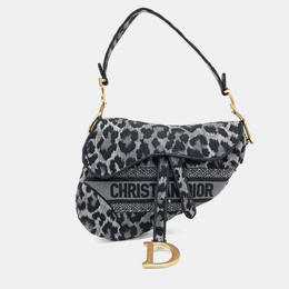 Christian Dior Gray Fabric Saddle Bag 992656