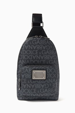 Dolce & Gabbana Logo Crossbody Bag in Coated Jacquard 217335394_13