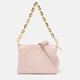 Louis Vuitton Soft Rose Pink Monogram Embossed Leather Coussin PM Bag 995673