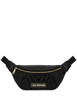 Love Moschino logo-plaque padded belt bag 23637157