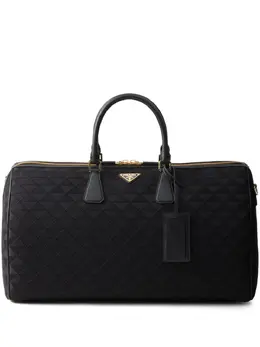 Prada triangle-logo embroidered duffle bag 24062913