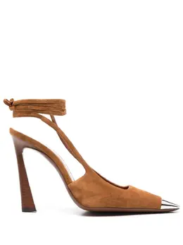 Saint Laurent 105mm Blade metal suede pumps 19360209