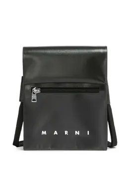 Marni logo-print press-stud fastening shoulder bag 22232591