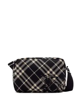 Burberry EKD-appliqué checked crossbody bag 24094278