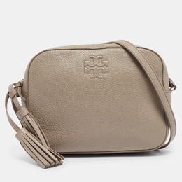 Tory Burch Grey Pebbled Leather Thea Camera Crossbody Bag 995987