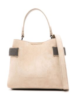 Brunello Cucinelli Monili-chain suede cross body bag 24058343