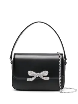 Self-Portrait bow-detail leather cross body bag 24011931