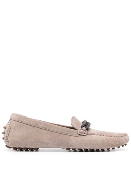 Brunello Cucinelli Monili-strap suede loafers 23837220