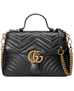 Gucci GG Marmont Small Black Leather Women's Shoulder Bag 498110 dtdit 1000