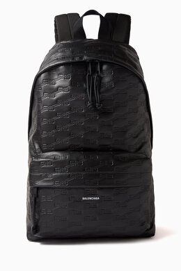 Balenciaga Signature Medium Backpack in BB Monogram Embossed Calfskin 217392465_13