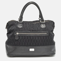 Aigner Black Monogram Canvas and Leather Front Pocket Tote 998491