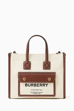 Burberry Mini Freya Tote Bag in Canvas & Leather 216315164_7762