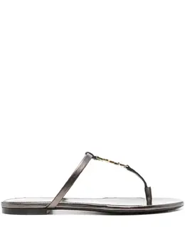 Saint Laurent Cassandra leather flip flops 22350912