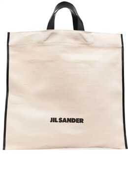 Jil Sander Border Book canvas tote bag 24012349