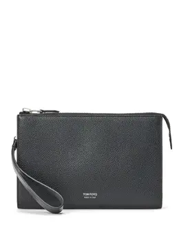 Tom Ford pebbled-leather logo-print clutch 23837984