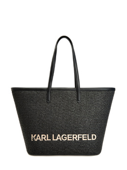 Karl Lagerfeld Плетеный тоут K/Essential из рафии с объемной вышивкой 249485