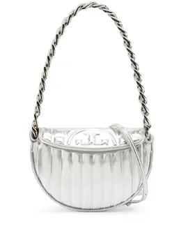 Tory Burch mini Fleming Metallic Quilt Crescent shoulder bag 23867584