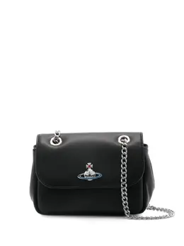 Vivienne Westwood small Orb-plaque leather shoulder bag 24221630
