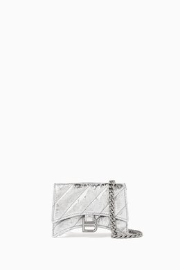 Balenciaga XS Crush Chain Shoulder Bag in Metallic Quilted Calfskin 216825583_247