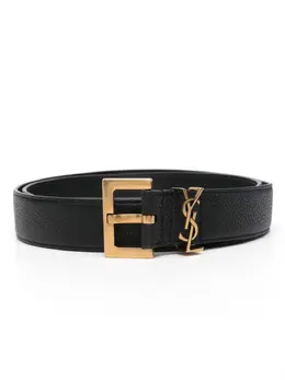 Saint Laurent monogram-logo wide leather belt 17558361