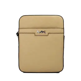 Michael Kors Cooper Medium Camel Crossgrain Leather Flight Crossbody Bag 100252