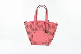 Michael Kors Kimber Small Tea Rose Leather 2-in-1 Zip Tote Messenger Bag Purse 80597
