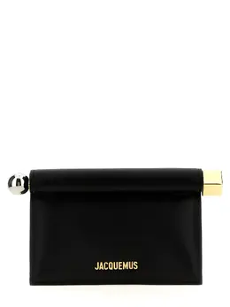 Jacquemus La Petite Pochette Rond Carré Clutch - Nero