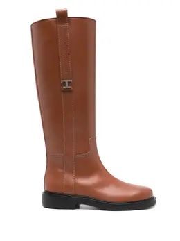 Tod's logo-plaque knee boots 24353959