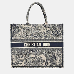 Christian Dior Blue Canvas Book Tote Bag 1008017