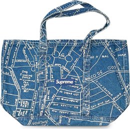 Сумка Supreme Gonz Map Denim Tote Blue, синий ss19b16 blue | blue