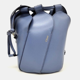 Chloe Blue Leather Mini Tulip Bucket Bag 1007463