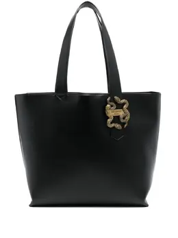 Just Cavalli snake-appliqué zipped tote bag 23844700