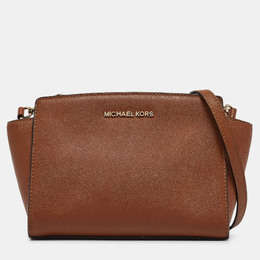 Michael Kors Brown Leather Small Selma Crossbody Bag 1011874