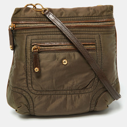 Tod's Brown Satin and Leather Crossbody Bag 1011867