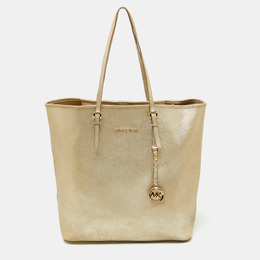 Michael Kors Gold Leather Jet Set Travel Shopper Tote 1011813