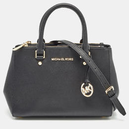 Michael Kors Black Leather Medium Sutton Tote 1013175