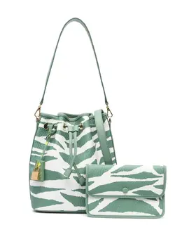 MCM tiger-print leather bucket bag 19766669