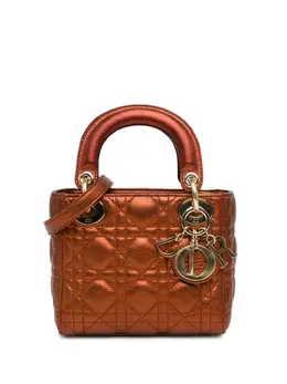 Christian Dior 2017 Mini Metallic Calfskin Cannage Supple Lady Dior satchel 24758564