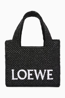 Mini Loewe Font Tote Bag in Raffia 217234827_13