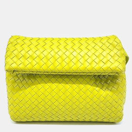 Bottega Veneta Yellow Nappa Intrecciato The Fold Crossbody Bag 1014164