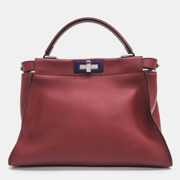 Fendi Burgundy Leather Regular Monster Peekaboo Bag 1014130