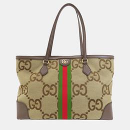 Gucci Beige/Brown Jumbo GG Canvas Ophidia Tote 1015215