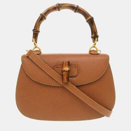 Gucci Brown Leather Small Bamboo Handle Bag 1013504