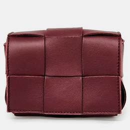 Bottega Veneta Burgundy Maxi Intrecciato Cassette Crossbody Bag 1013789