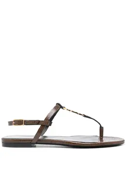 Saint Laurent Cassandre-plaque leather sandals 23635921